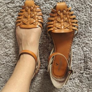 Brown flat sandals